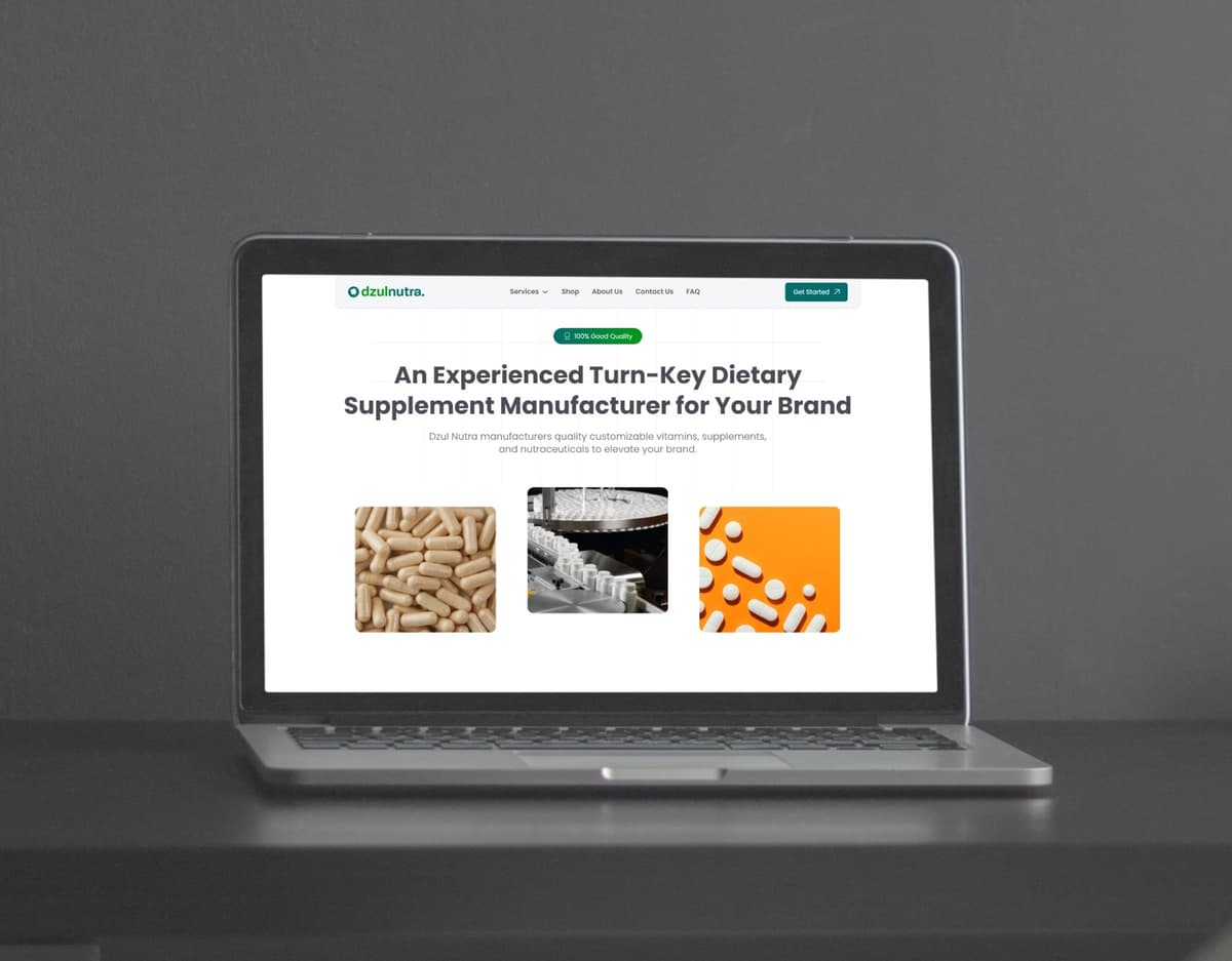 B2B Custom Supplement Manufacturer Website